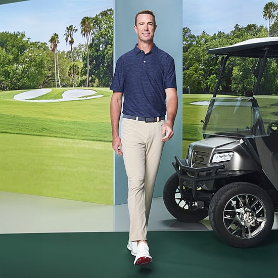 PGA TOUR Airflux Heathered Mens Short Sleeve Polo Shirt