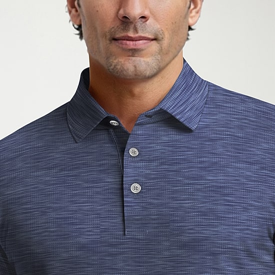 PGA TOUR Airflux Heathered Mens Short Sleeve Polo Shirt