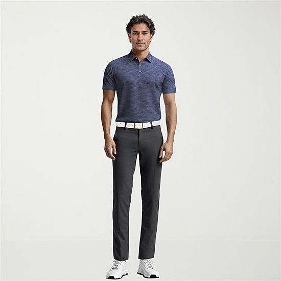 PGA TOUR Airflux Heathered Mens Short Sleeve Polo Shirt