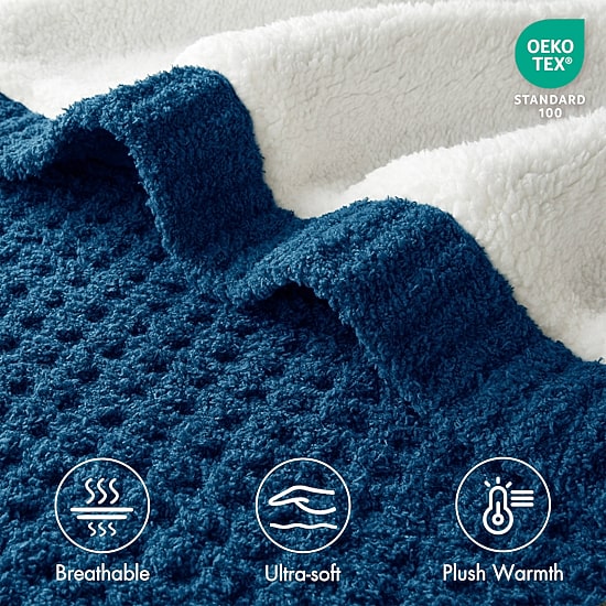 Madison Park Eden Waffle Knit Chenille Throw