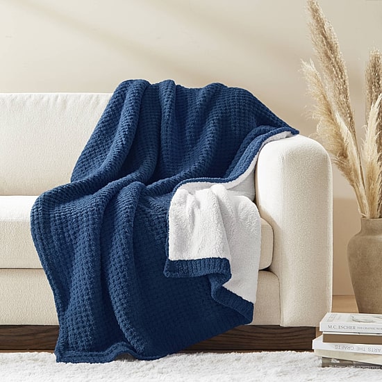 Madison Park Eden Waffle Knit Chenille Throw