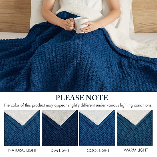 Madison Park Eden Waffle Knit Chenille Throw