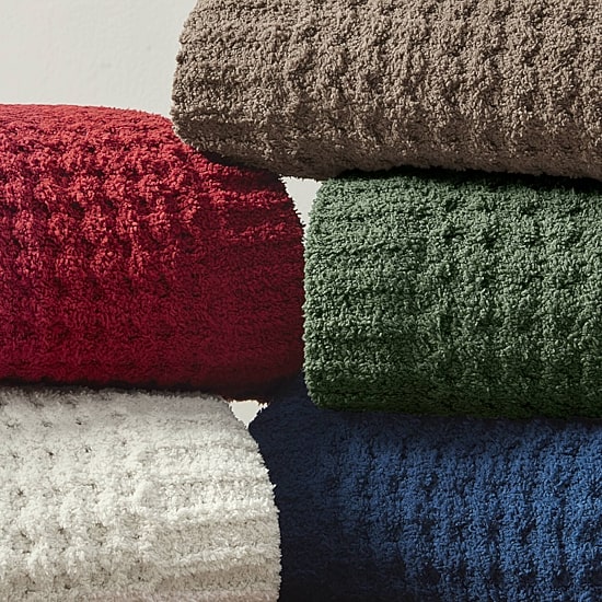 Madison Park Eden Waffle Knit Chenille Throw