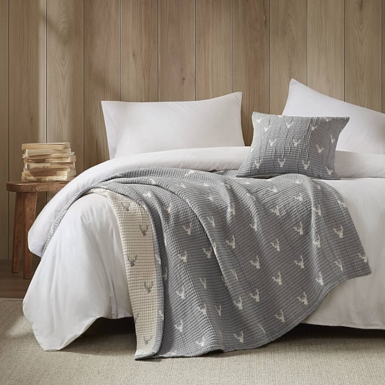 Woolrich Keystone Jacquard Reversible 2 Piece Throw & Pillow Set