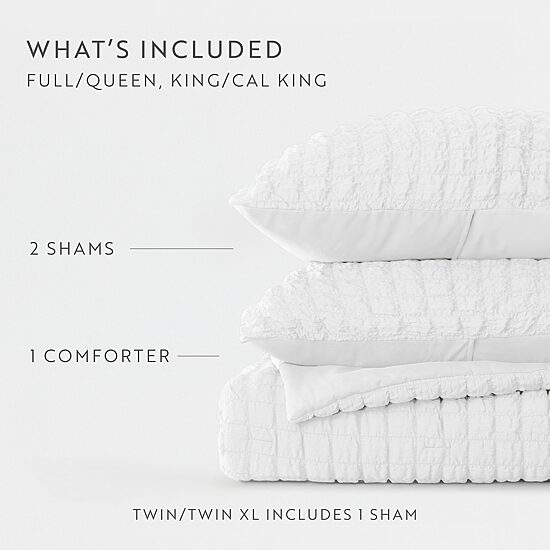 Casual Comfort Textured Seersucker Down Alternative Lightweight Comforter Set