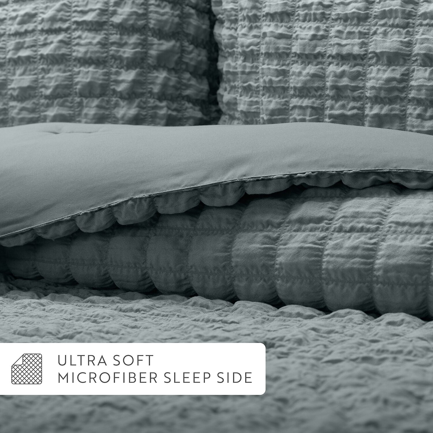 Casual Comfort Textured Seersucker Down Alternative Lightweight Comforter Set