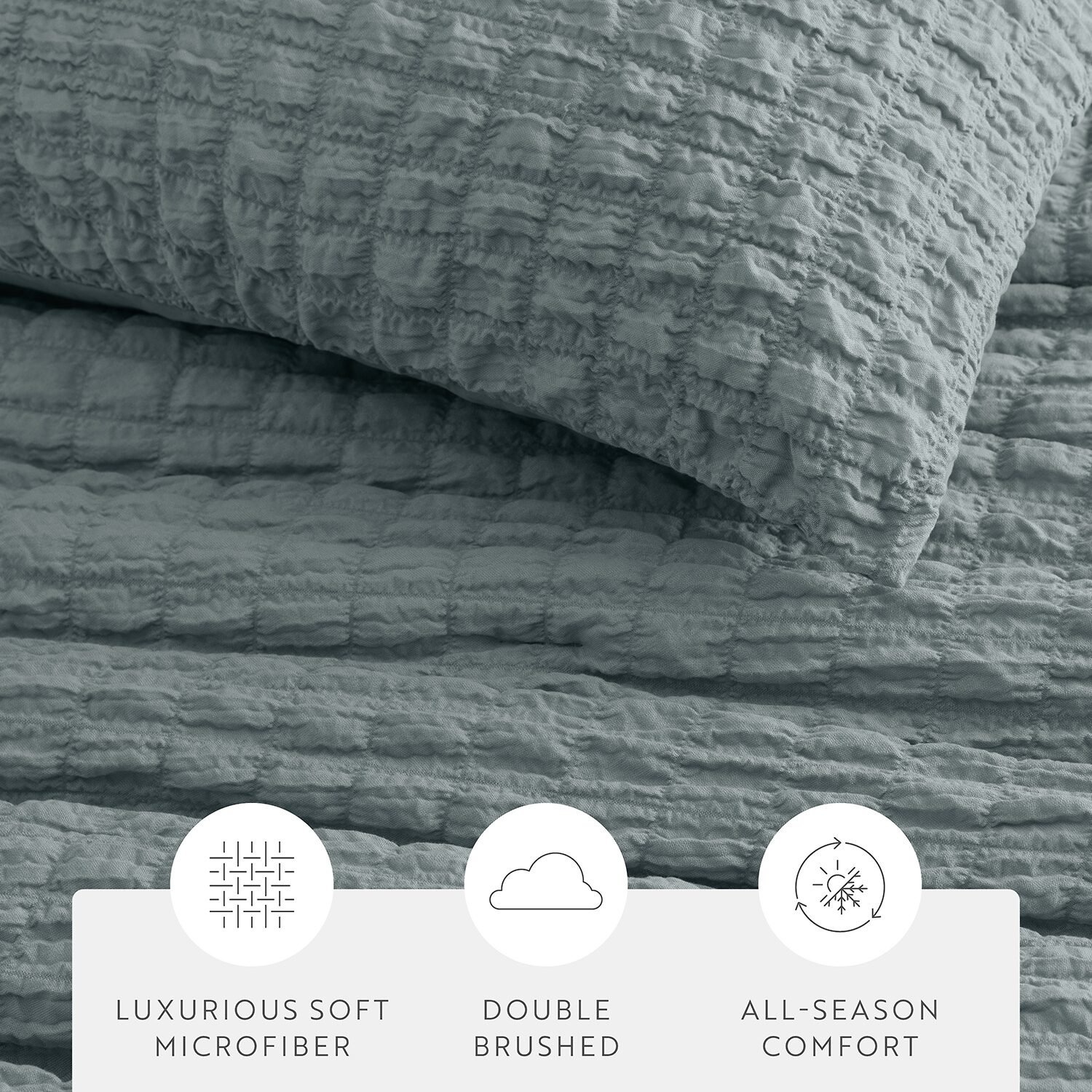 Casual Comfort Textured Seersucker Down Alternative Lightweight Comforter Set