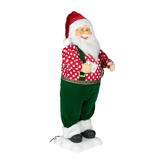 Northlight 24" Animated And Musical Santa Claus With Hot Cocoa Christmas Figurine