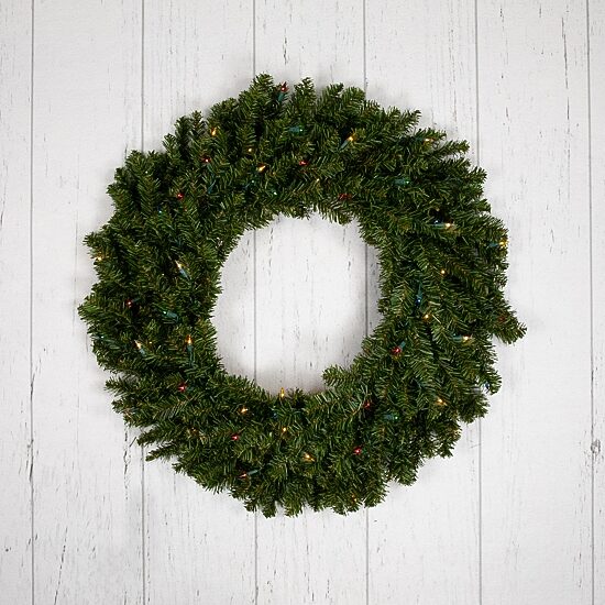 Northlight 30" Prelit Canadian Pine Wreath