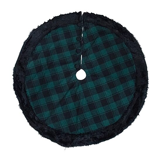 Northlight 48" Plaid With Faux Fur Indoor Tree Skirt