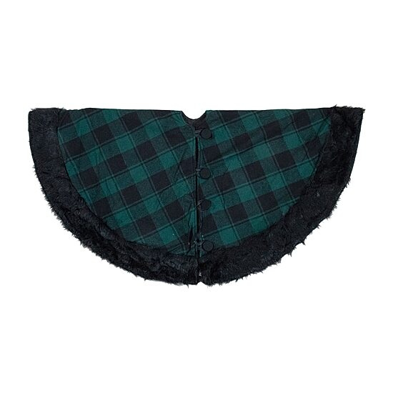 Northlight 48" Plaid With Faux Fur Indoor Tree Skirt