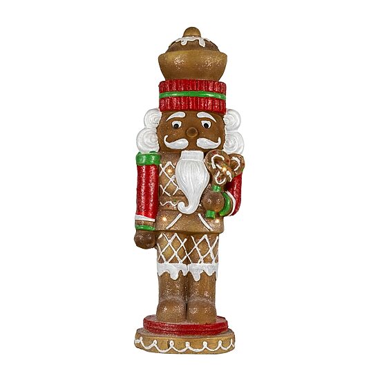 Northlight 26" Led Lighted Gingerbread Ceramic Christmas Nutcracker