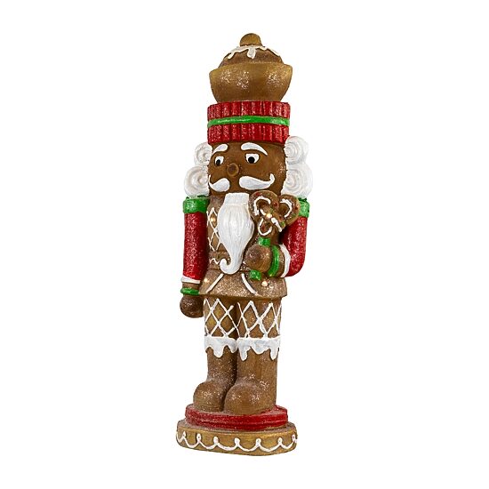 Northlight 26" Led Lighted Gingerbread Ceramic Christmas Nutcracker