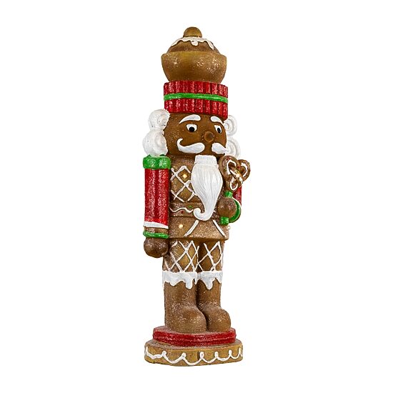 Northlight 26" Led Lighted Gingerbread Ceramic Christmas Nutcracker
