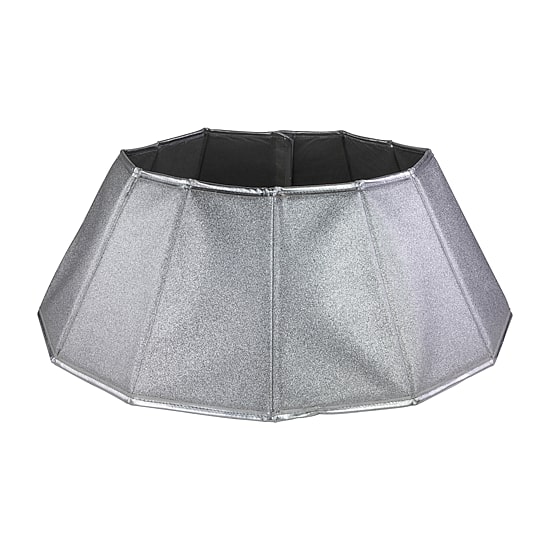 Northlight 27" Shiny Silver Fabric Hexagonal Christmas Tree Collar