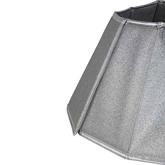 Northlight 27" Shiny Silver Fabric Hexagonal Christmas Tree Collar