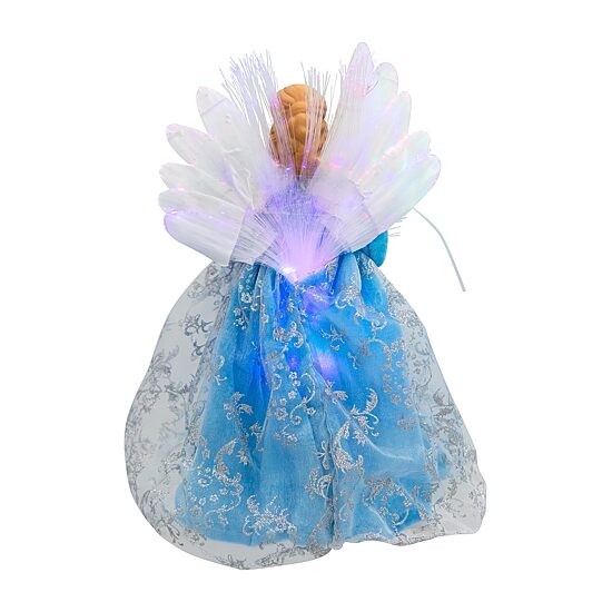 Northlight 12" Blue Lighted Fiber Optic Angel Christmas Tree Topper