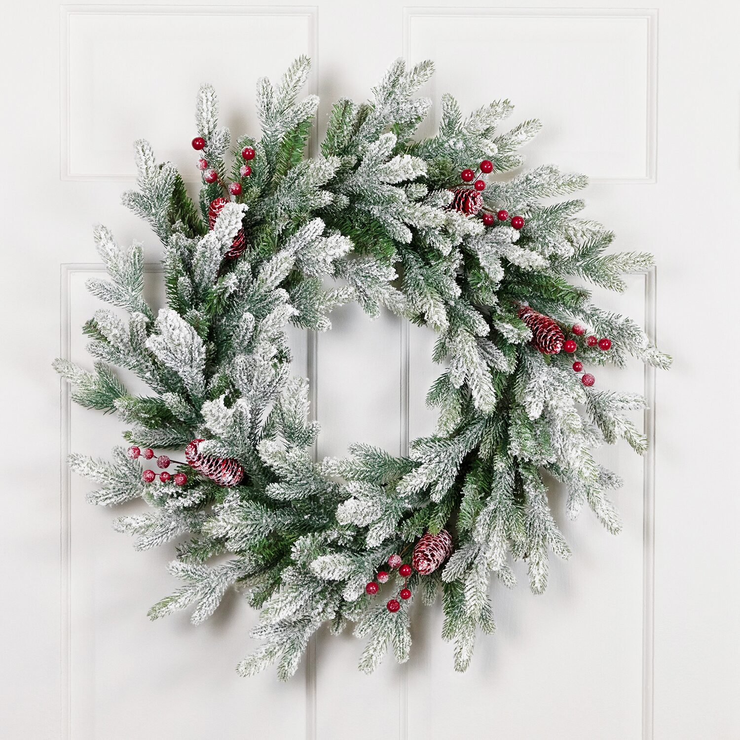 Northlight 24" Flocked Snowcap Grove Fir Wreath