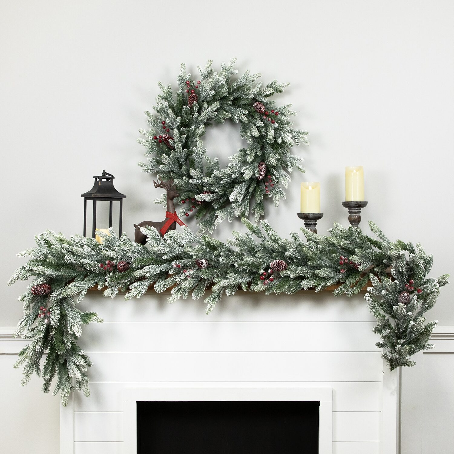 Northlight 24" Flocked Snowcap Grove Fir Wreath