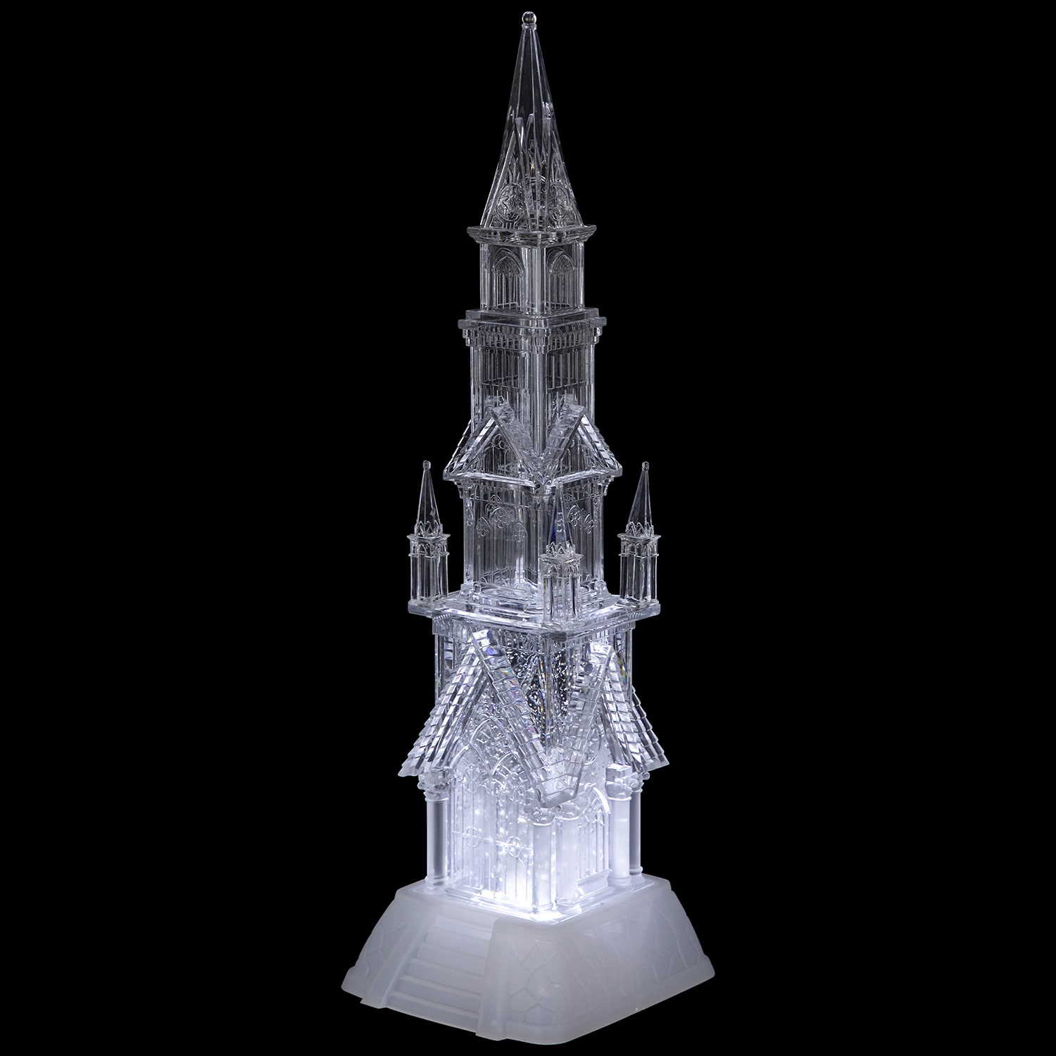 Northlight 18" Led Lighted Castle Acrylic Christmas Tabletop Decor