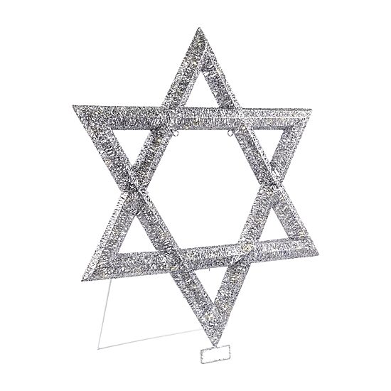 Northlight 36" Led Lighted Sequined Star Of David Christmas Yard Art