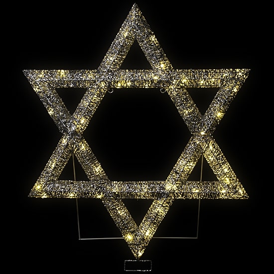 Northlight 36" Led Lighted Sequined Star Of David Christmas Yard Art