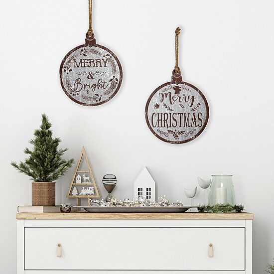 Northlight 14" Merry And Merry And Bright Wall Sign
