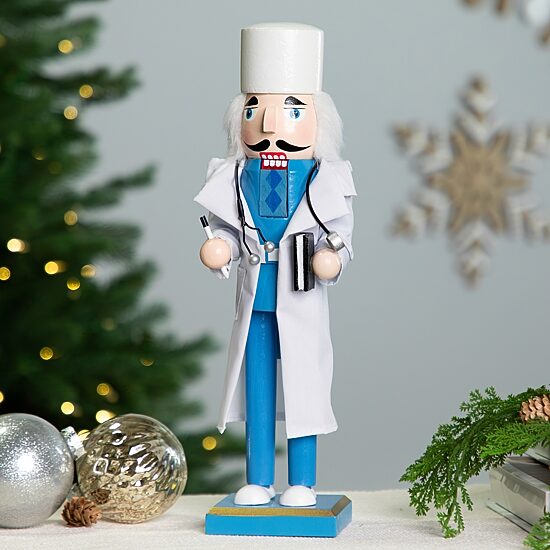 Northlight 14" Doctor With Stethoscope Wooden Wood Christmas Nutcracker