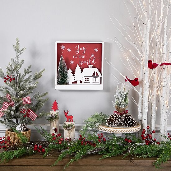 Northlight 11.75" Lighted Joy To The World Wooden Wall Sign