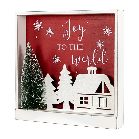 Northlight 11.75" Lighted Joy To The World Wooden Wall Sign