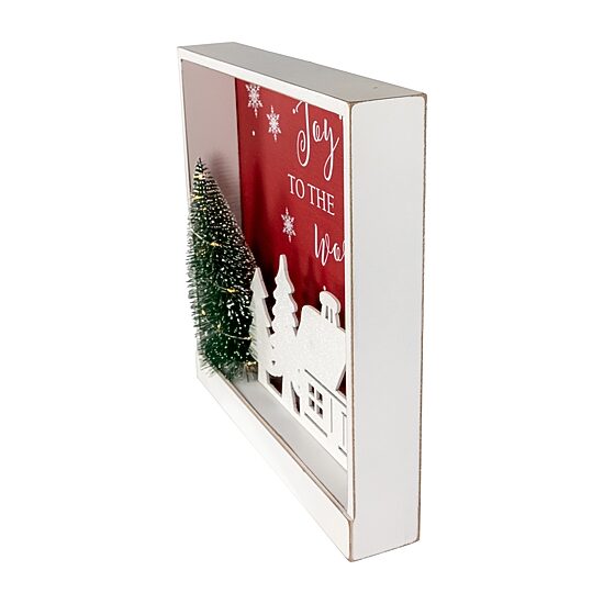 Northlight 11.75" Lighted Joy To The World Wooden Wall Sign