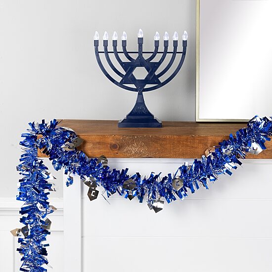 Northlight 50ft Dreidel Tinsel Garland Christmas Indoor Garland