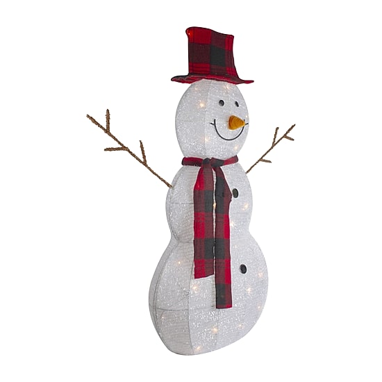 Northlight Lighted Tinsel Snowmen Family Christmas Yard Art