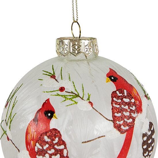 Northlight 4" Cardinal Birds Glass Ball Christmas Ornament