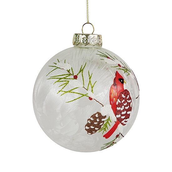 Northlight 4" Cardinal Birds Glass Ball Christmas Ornament