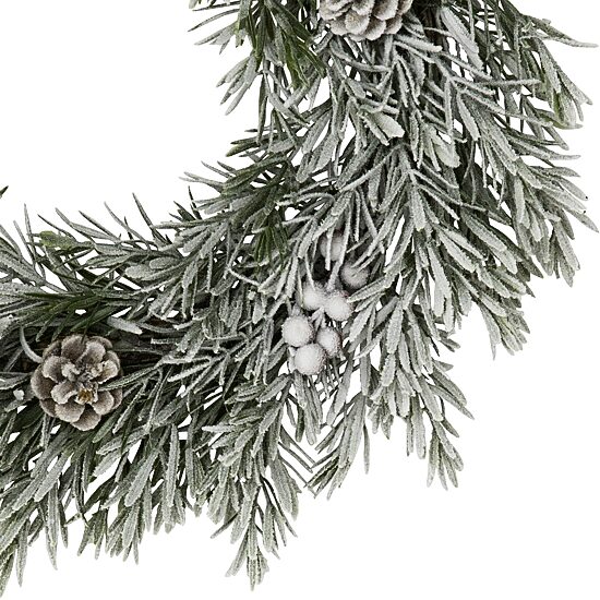 Northlight 20" Pine Cones And Berries Flocked Rosemary Wreath