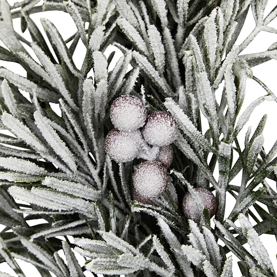 Northlight 20" Pine Cones And Berries Flocked Rosemary Wreath