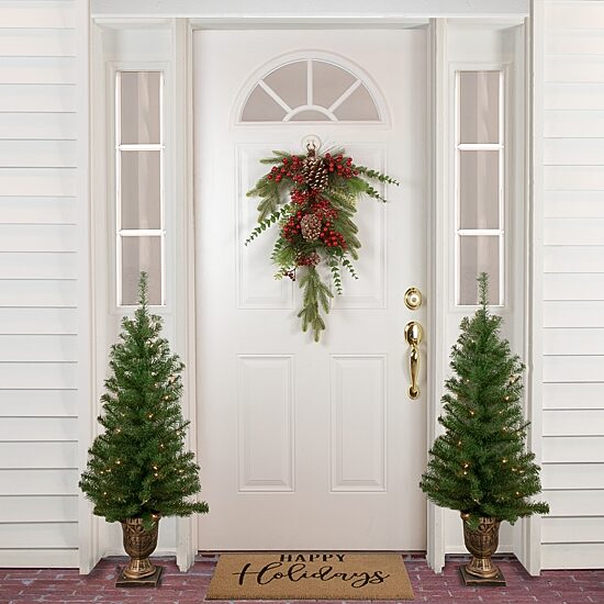 Northlight 28" Berry Pine And Eucalyptus Swag