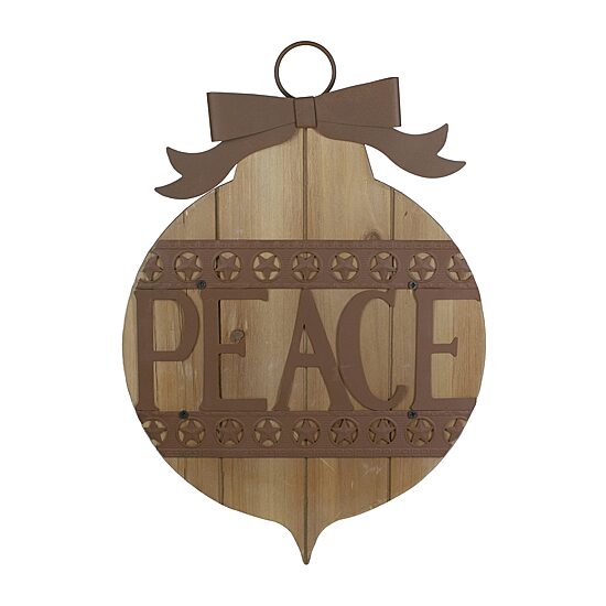 Northlight 17" Rustic Brown Peace Sign Wall Sign
