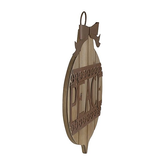 Northlight 17" Rustic Brown Peace Sign Wall Sign
