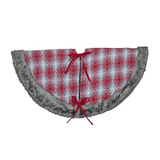 Northlight 48" Plaid With Snowflake Indoor Tree Skirt