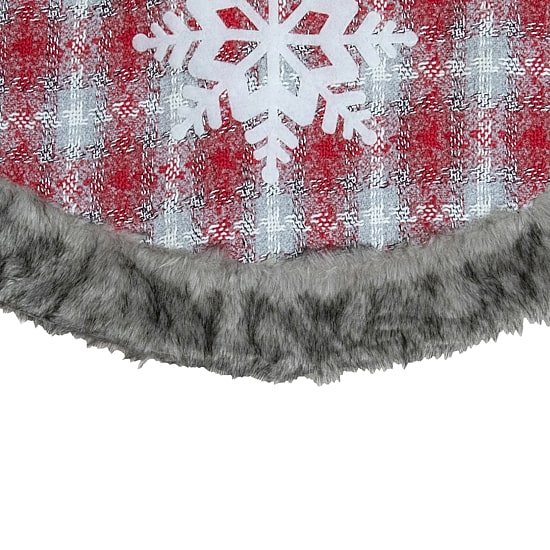 Northlight 48" Plaid With Snowflake Indoor Tree Skirt