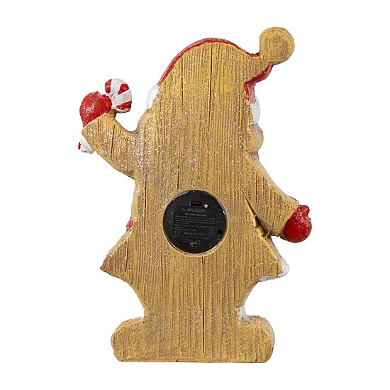 Northlight 15" Led Lighted Gingerbread Santa With Candy Cane Christmas Figurine