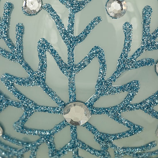 Northlight 4" Glittered And Jeweled Snowflake Glass Ball Christmas Ornament