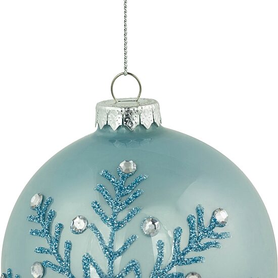 Northlight 4" Glittered And Jeweled Snowflake Glass Ball Christmas Ornament