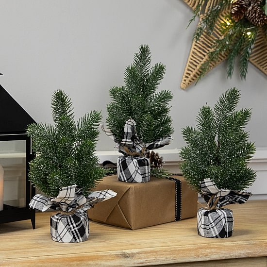 Northlight 10" Mini Iced Pine Artificial 1 Foot Pine Christmas Tree