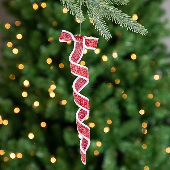 Northlight 9" 6ct Frosted Candy Twist Christmas Ornament