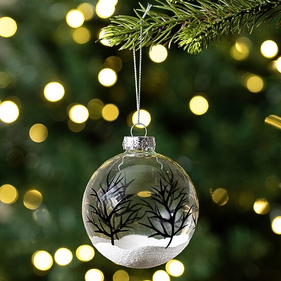 Northlight 3" 4ct Winter Forest Glass Ball Christmas Ornament