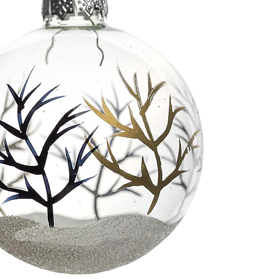 Northlight 3" 4ct Winter Forest Glass Ball Christmas Ornament