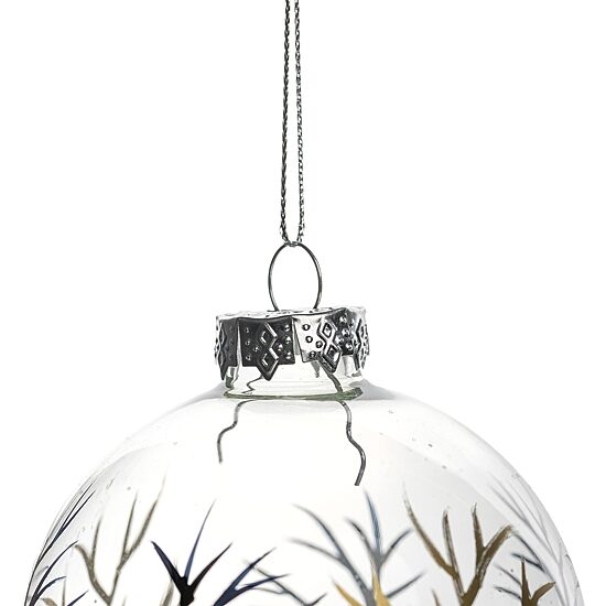 Northlight 3" 4ct Winter Forest Glass Ball Christmas Ornament